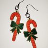 Red Wooden Candy Caine earrings